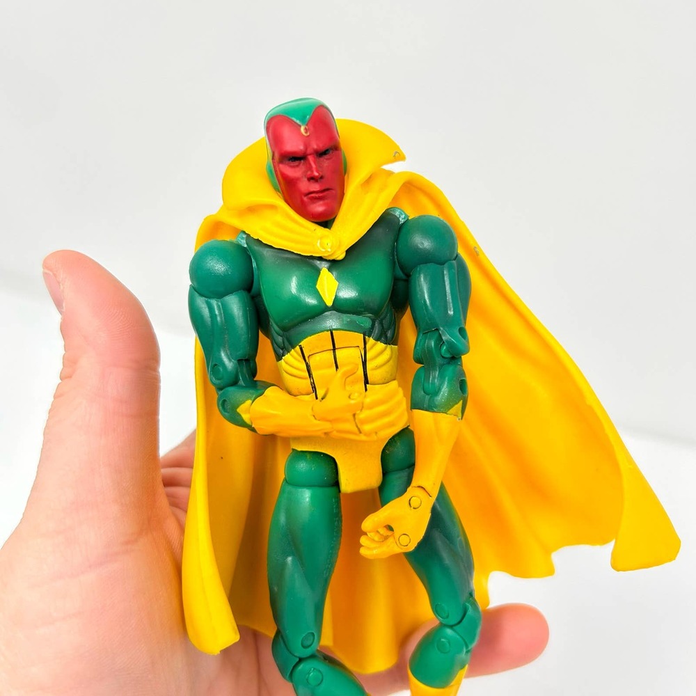 Marvel Vision Action Figure 6” Toy Biz 2003 Rubber Cape - Picture 6 of 7